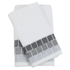 Coppia asciugamani Spugna Jacquard Rocio Bianco
