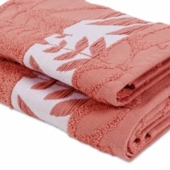 Coppia asciugamani Spugna Jacquard Sela Rosa