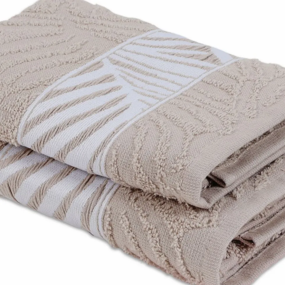 Coppia asciugamani Spugna Jacquard Wyle Sabbia