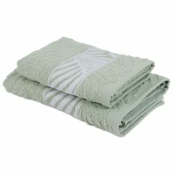 Coppia asciugamani Spugna Jacquard Wyle Salvia