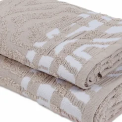 Coppia asciugamani Spugna Jacquard Rith Sabbia