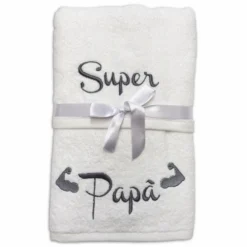 Coppia asciugamani Super papà bianchiricamati