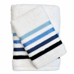 Coppia asciugamani Zeus Bianco/Blu