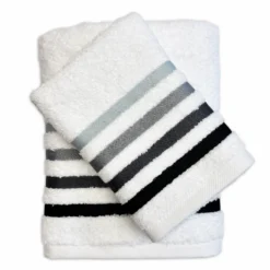 Coppia asciugamani Zeus Bianco/Grigio