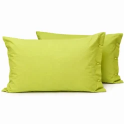 Coppia Federe con bottoni Verde esotico