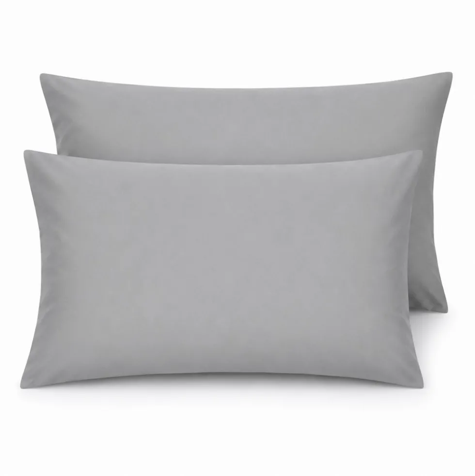 Coppia Federe in Percalle Grigio