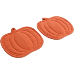 Coppia presine Sagomate Zucche Arancio