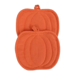 Coppia presine Sagomate Zucche Arancio