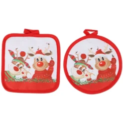 Coppia presine Stampa digitale Christmas Renne Family