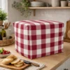 Copriaffettatrice in Cotone Quadretto grande Rosso