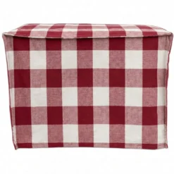Copriaffettatrice in Cotone Quadretto grande Rosso