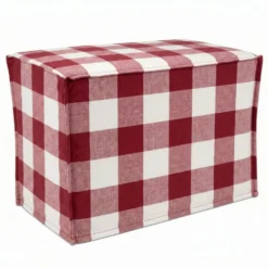 Copriaffettatrice in Cotone Quadretto grande Rosso