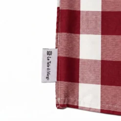 Copriaffettatrice in Cotone Quadretto grande Rosso