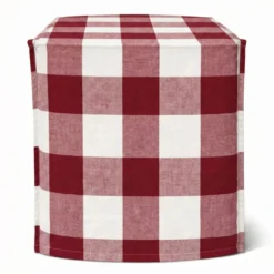 Copriaffettatrice in Cotone Quadretto grande Rosso