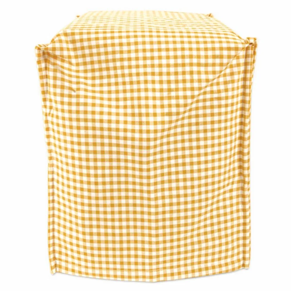 Copriaffettatrice in Cotone Quadretto piccolo Giallo