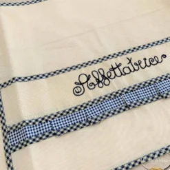 Copriaffettatrice ricamato blu piccolo