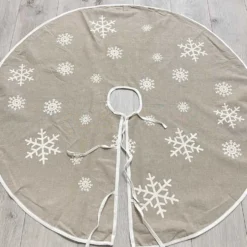 Copribase albero Fiocchi di neve neutro 120 cm diametro