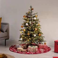 Copribase albero Fiocchi di neve neutro 120 cm diametro