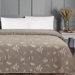 Copridivano Copriletto Jacquard Selvis Beige 170x260
