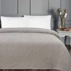 Copridivano Copriletto Jacquard Wenda Grigio 260x260