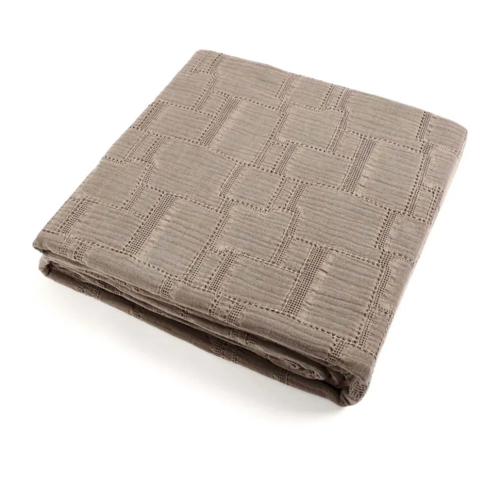Copridivano Copriletto Jacquard Mirion Tortora 210x260