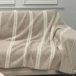 Copridivano Copriletto Tilly Fondo Marrone Riga Beige 250x250