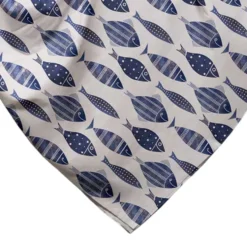Copridivano copritutto cotone leggero Merida pesci blu 260 x 295