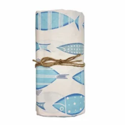 Copridivano copritutto cotone leggero Merida pesci tiffany 170 x 295