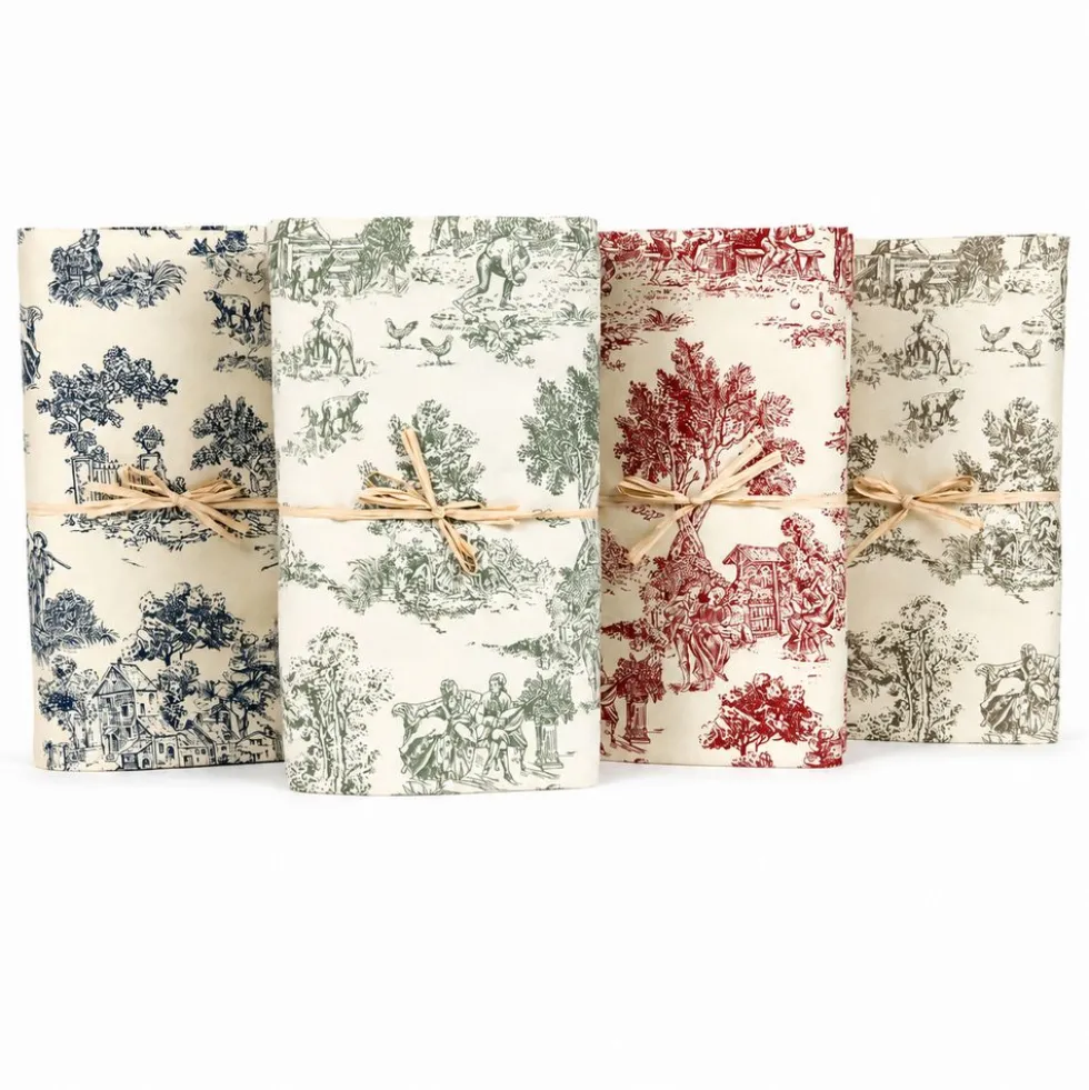 Copridivano copritutto Toile de Jouy Blu fondo Panna 160 x 280