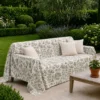 Copridivano copritutto Toile de Jouy Tortora fondo Panna 260 x 280