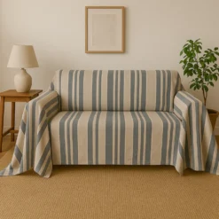 Copridivano copritutto Vela riga blu 260 x 280