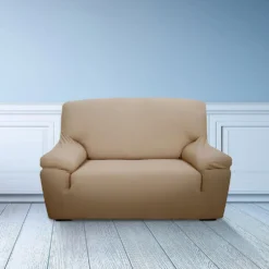 Copridivano 3 posti in tessuto bielastico antimacchia beige