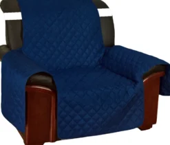 Copridivano 3 posti trapuntato antimacchia blu