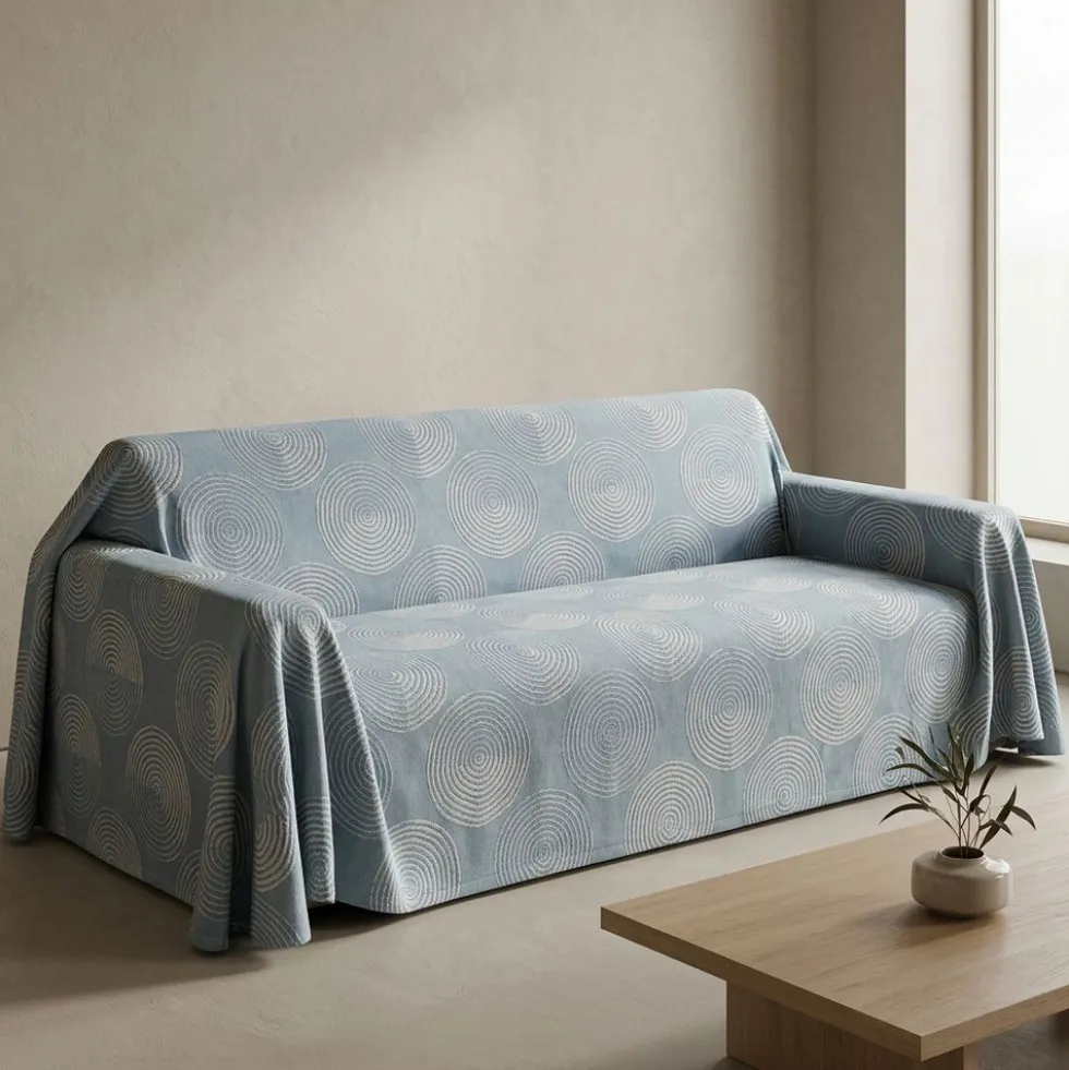 Copridivano Telo arredo Jacquard RORIC Petrolio 250 x 270