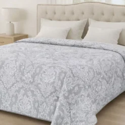 Copriletto Frescoletto Jacquard Kelibia Grigio Matrimoniale