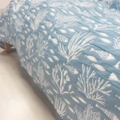 Copriletto frescolettojacquard festel oceano sabbia singolo