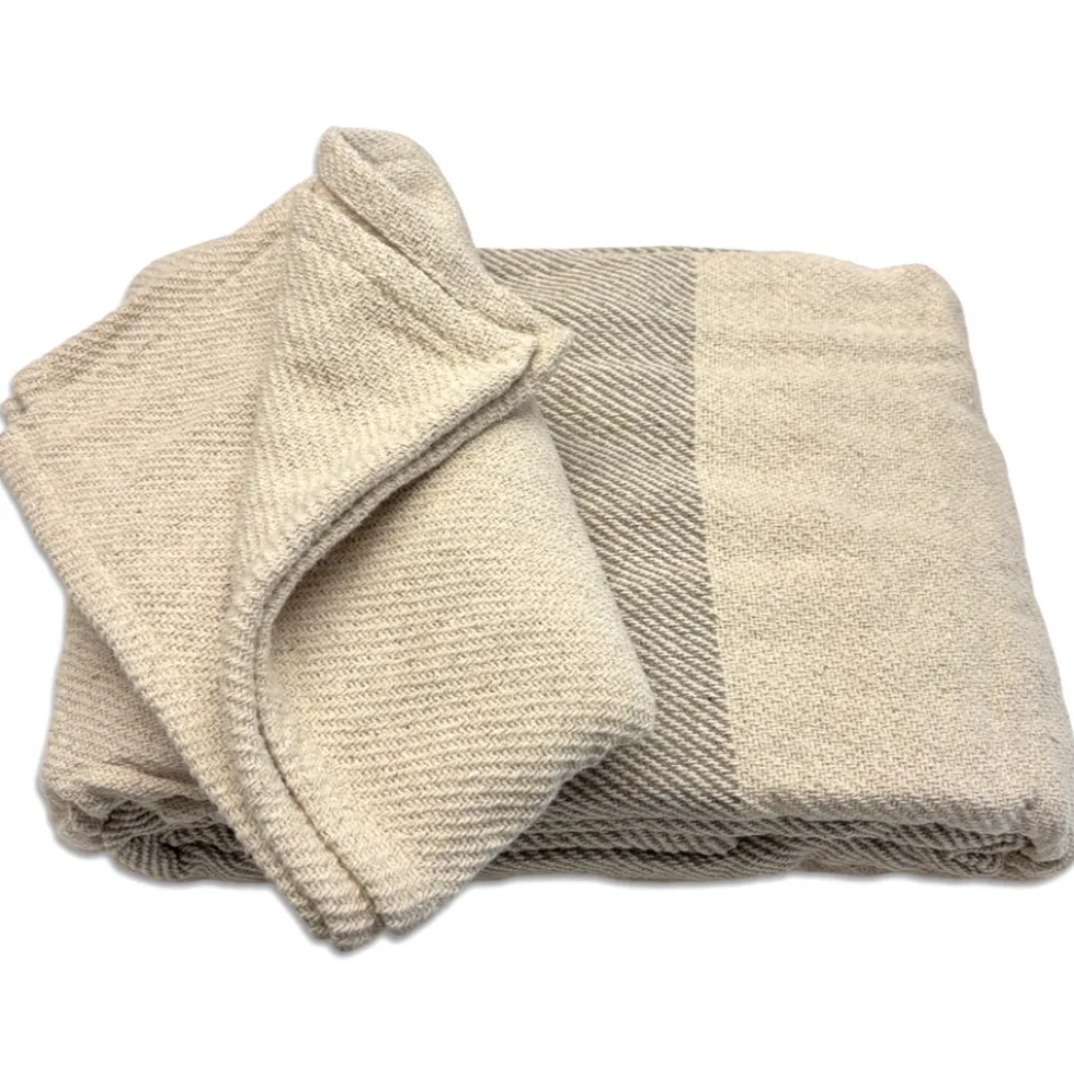 Copriletto in cotone estivo tapti rigato beige singolo