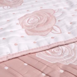 Copriletto mezzastagione jacquard Rosa Pois Rosa matrimoniale