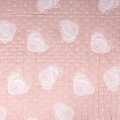 Copriletto mezzastagione jacquard Rosa Pois Rosa matrimoniale