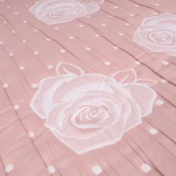 Copriletto mezzastagione jacquard Rosa Pois Rosa matrimoniale