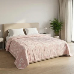 Copriletto mezzastagione jacquard Fiori Rosa matrimoniale