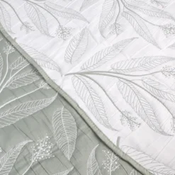 Copriletto mezzastagione jacquard Foglie Verdi matrimoniale