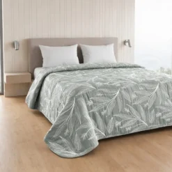 Copriletto mezzastagione jacquard Foglie Verdi matrimoniale