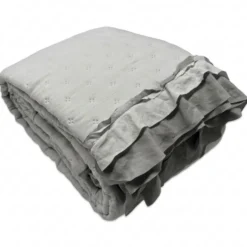 Copriletto Trapuntato Volant Quilt Lyon Perla matrimoniale