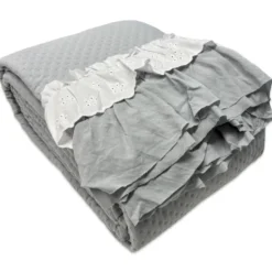 Copriletto Trapuntato Volant Quilt Femi grigio matrimoniale