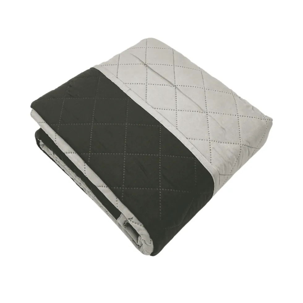 Copripoltrona trapuntato antimacchia bicolor grigio chiaro - scuro