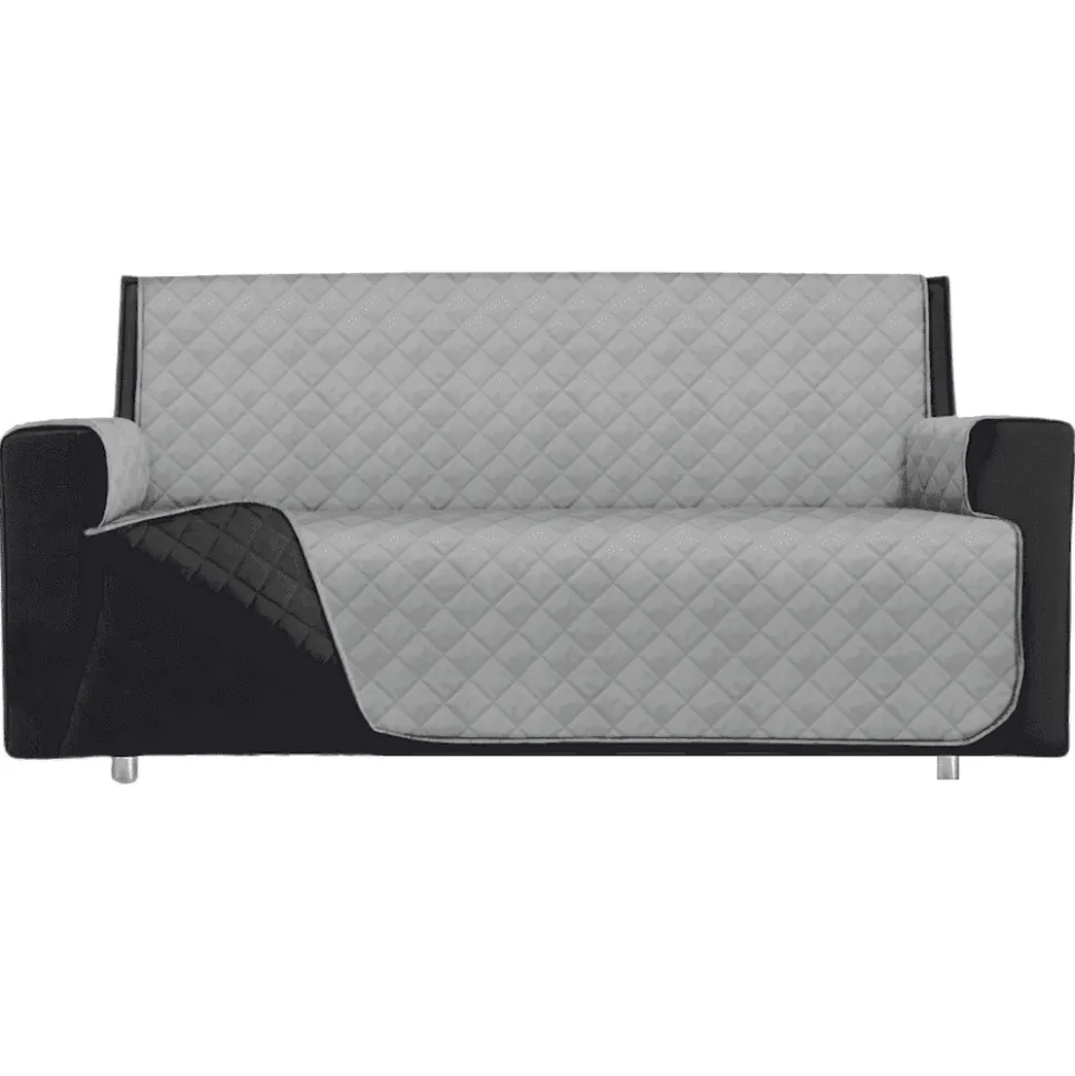 Copripoltrona trapuntato antimacchia bicolor grigio chiaro - scuro