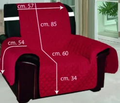 Copripoltrona trapuntato antimacchia bordeaux