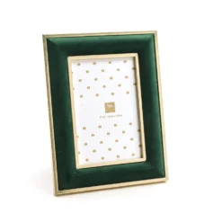 Cornice portafoto polistirene e velluto Verde 16 x 21 cm