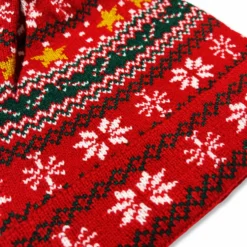 Cuffia Natalizia Christmas Fiocchi e Stelle con Pon Pon